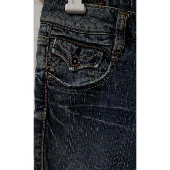 SILVER Womens CINDY 27x31 Low Rise Boot Cut Medium Wash Distressed Denim Jeans - Picture 14 of 14